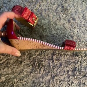 Red Sperry Top Sliders Sandals